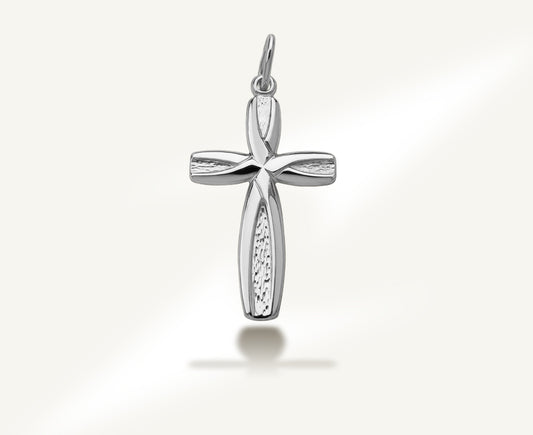 Csavart hatású kereszt medál