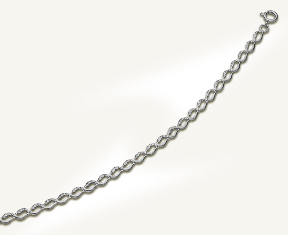 Édes csókok karlánc ezüstből