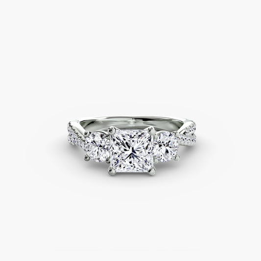 Three-Stone with Pavé Band 2