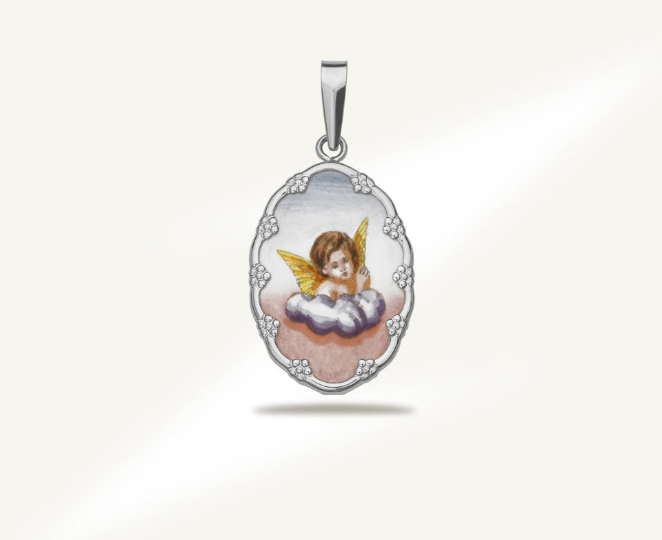 Angyalka medál arany kerettel