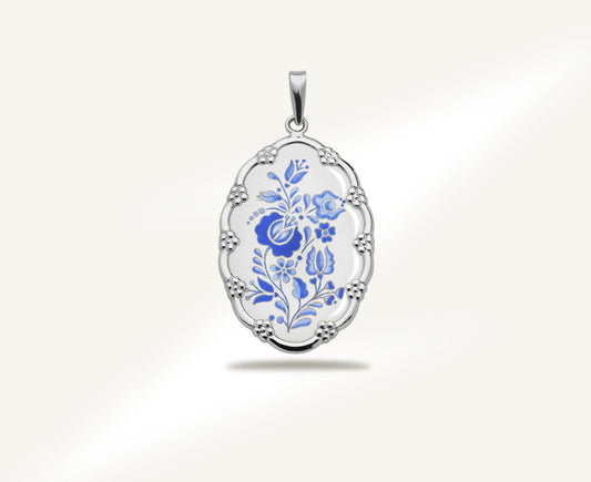 Kék Virágok arany kerettel