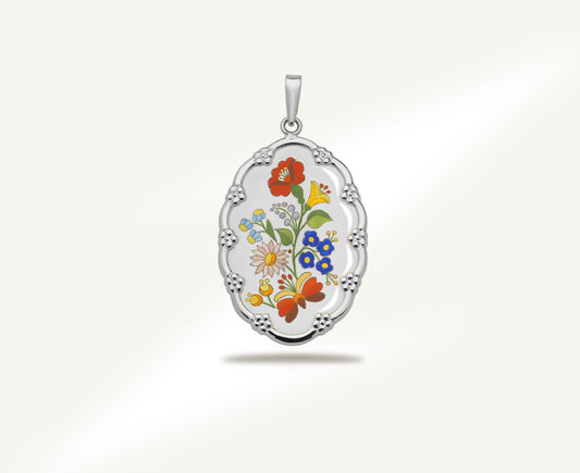 Lepke virág zománc arany kerettel