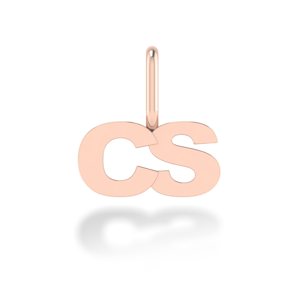 "CS" arany betű medál (kő nélkül vagy kővel)