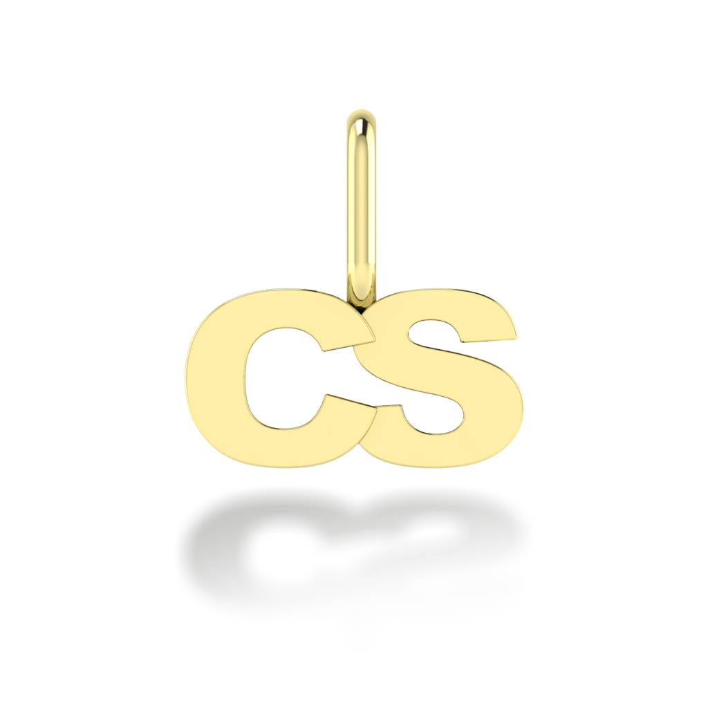 "CS" arany betű medál (kő nélkül vagy kővel)