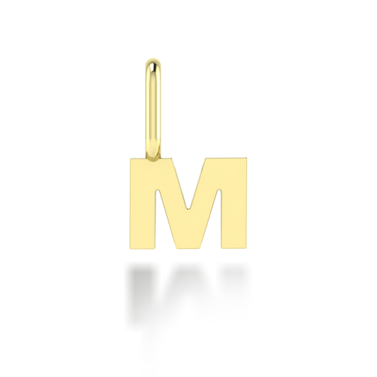 "M" arany betű medál (kő nélkül vagy kővel)