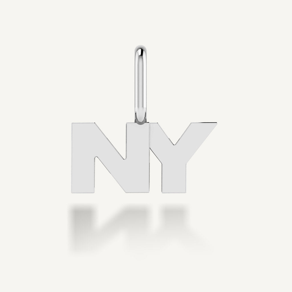 "NY" arany betű medál (kő nélkül vagy kővel)