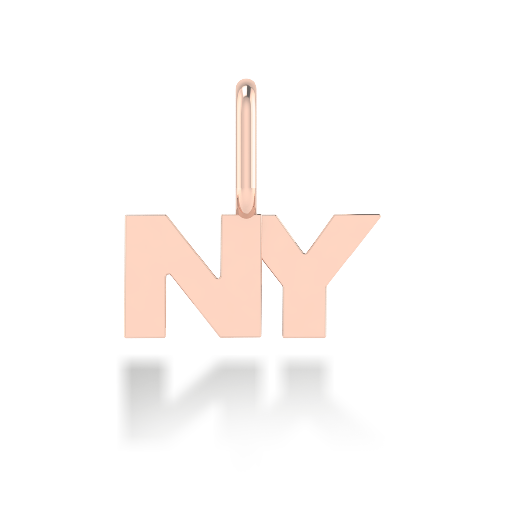 "NY" arany betű medál (kő nélkül vagy kővel)