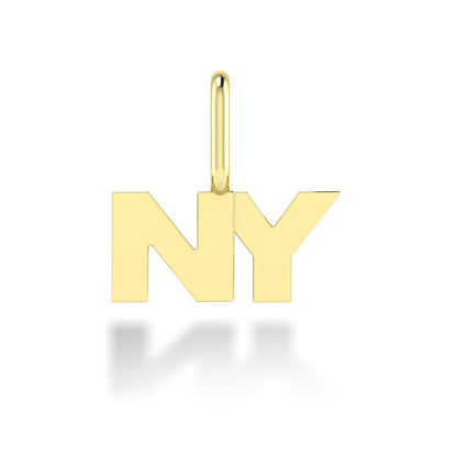 "NY" arany betű medál (kő nélkül vagy kővel)