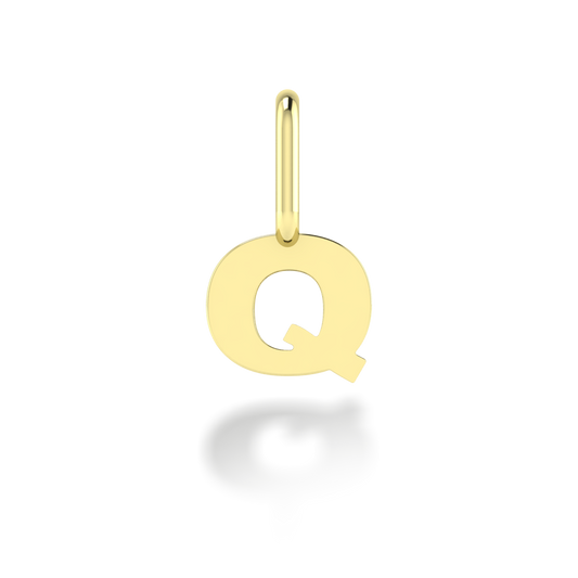 "Q" arany betű medál (kő nélkül vagy kővel)