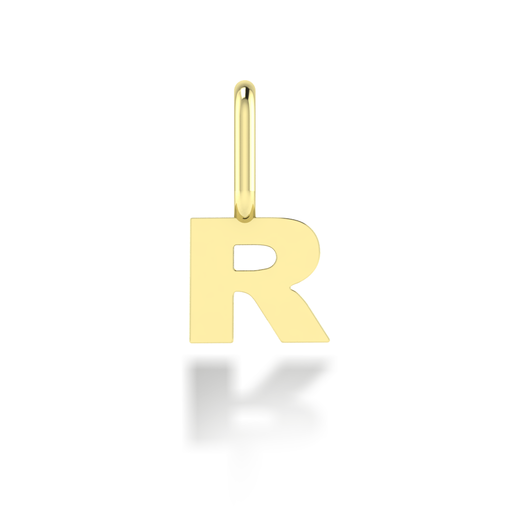 "R" arany betű medál (kő nélkül vagy kővel)