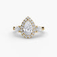 Three-Stone Ring with Halo