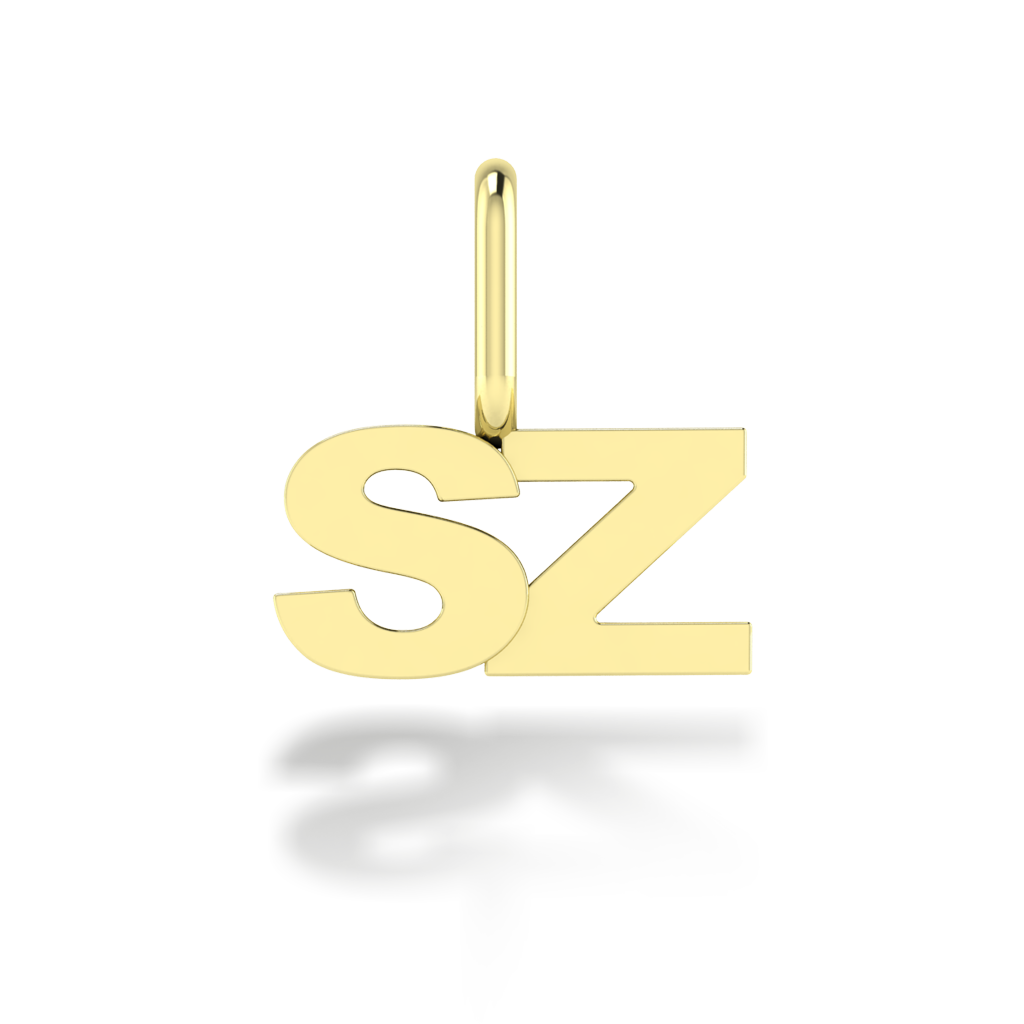 "SZ" arany betű medál (kő nélkül vagy kővel)