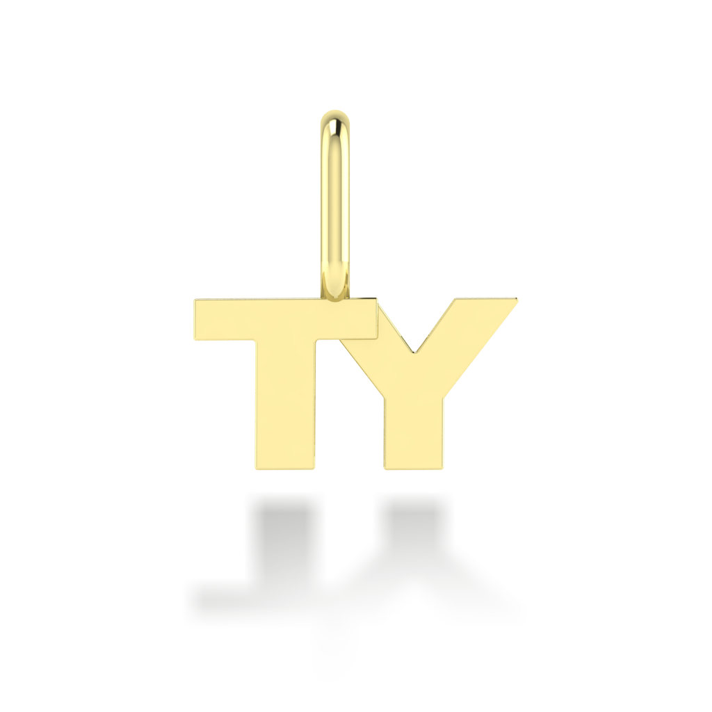 "TY" arany betű medál (kő nélkül vagy kővel)