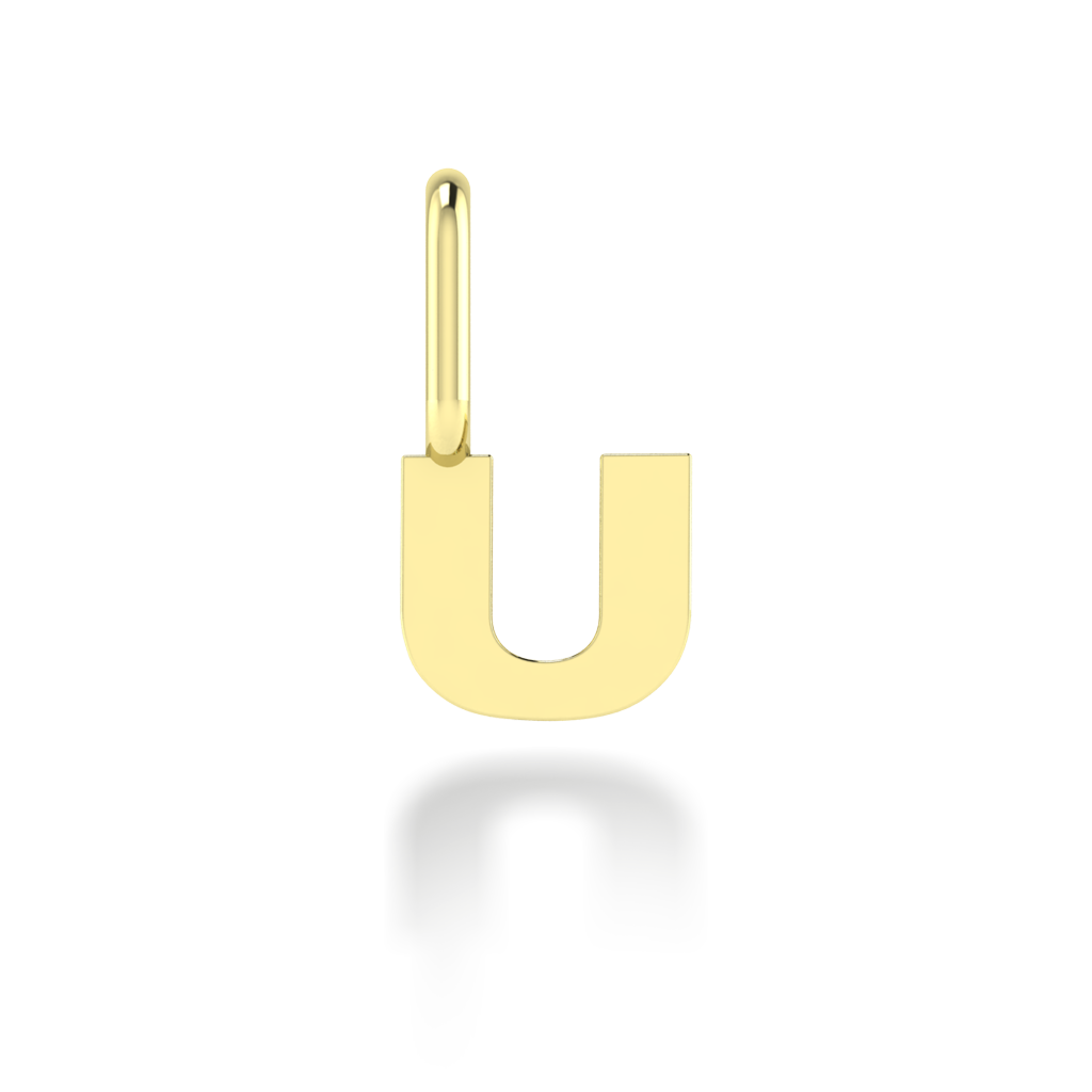 "U" arany betű medál (kő nélkül vagy kővel)