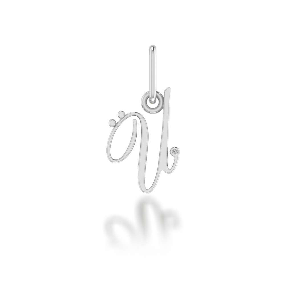 "Ü" arany betű medál (kő nélkül vagy kővel)