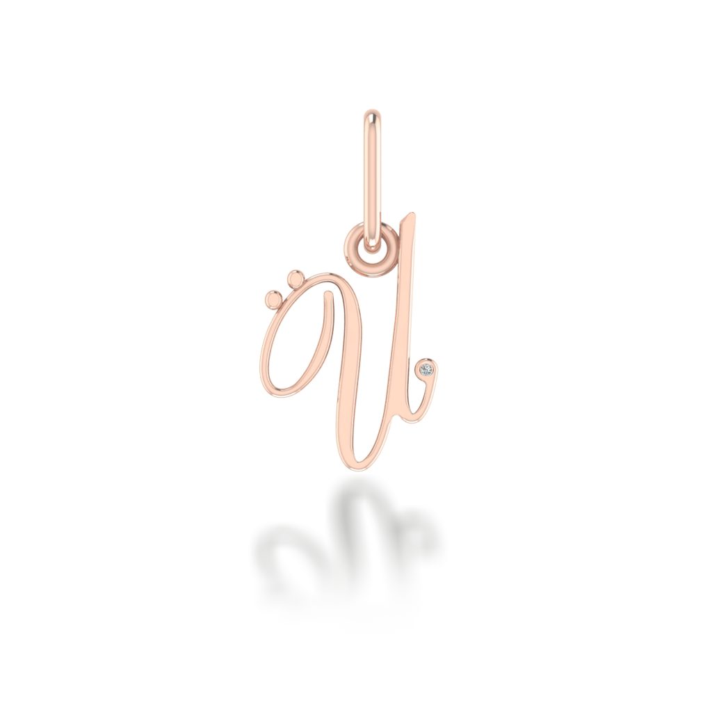 "Ü" arany betű medál (kő nélkül vagy kővel)