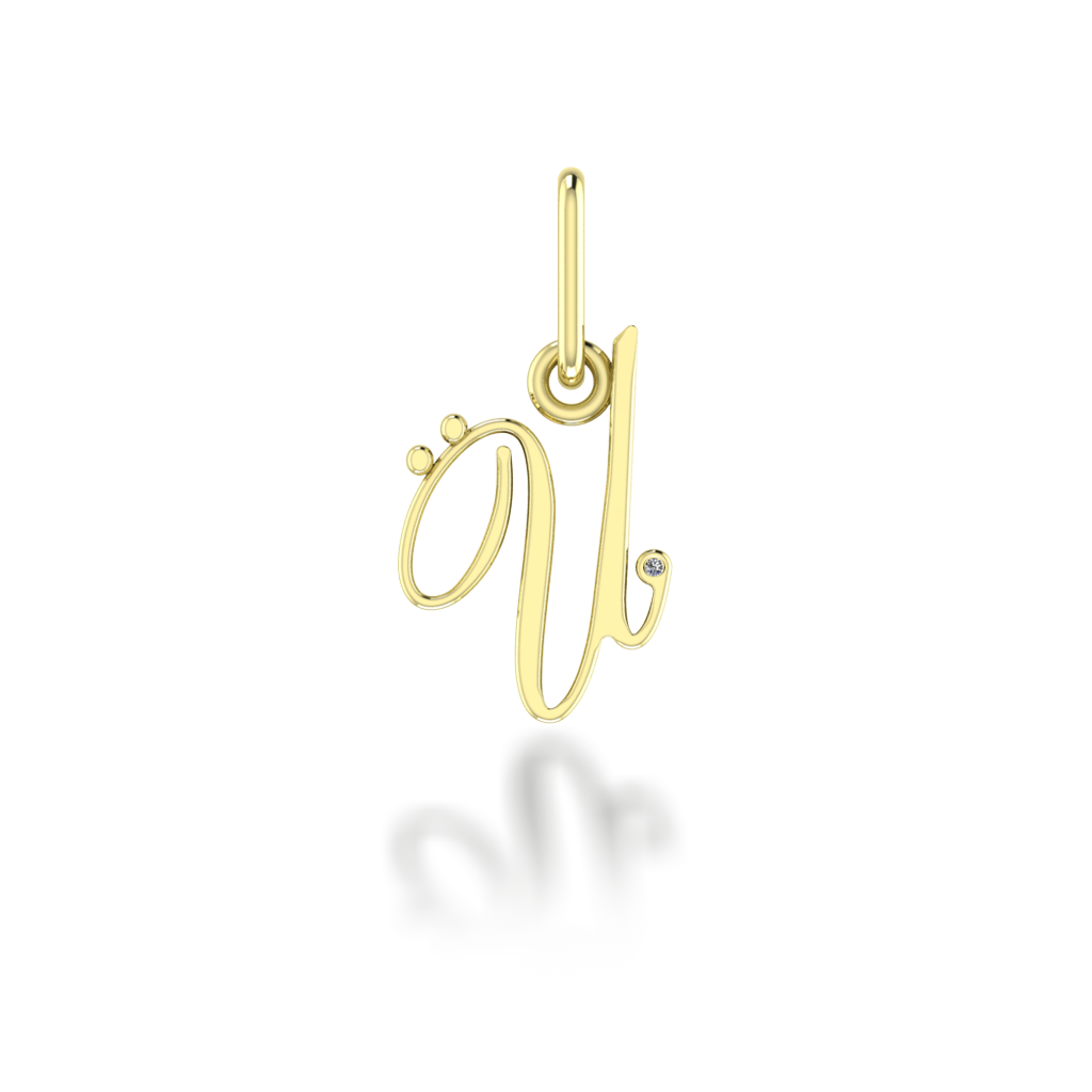 "Ü" arany betű medál (kő nélkül vagy kővel)