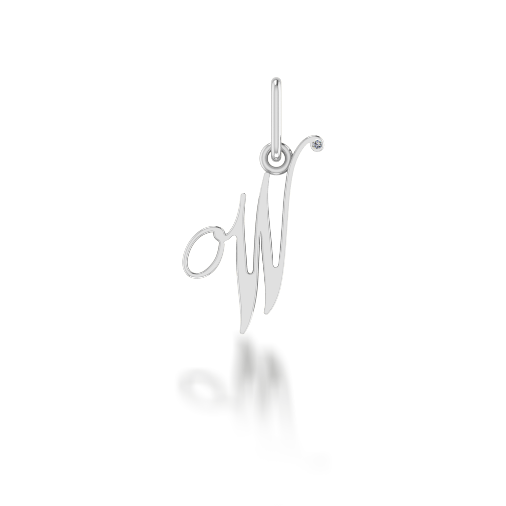 "W" arany betű medál (kő nélkül vagy kővel)
