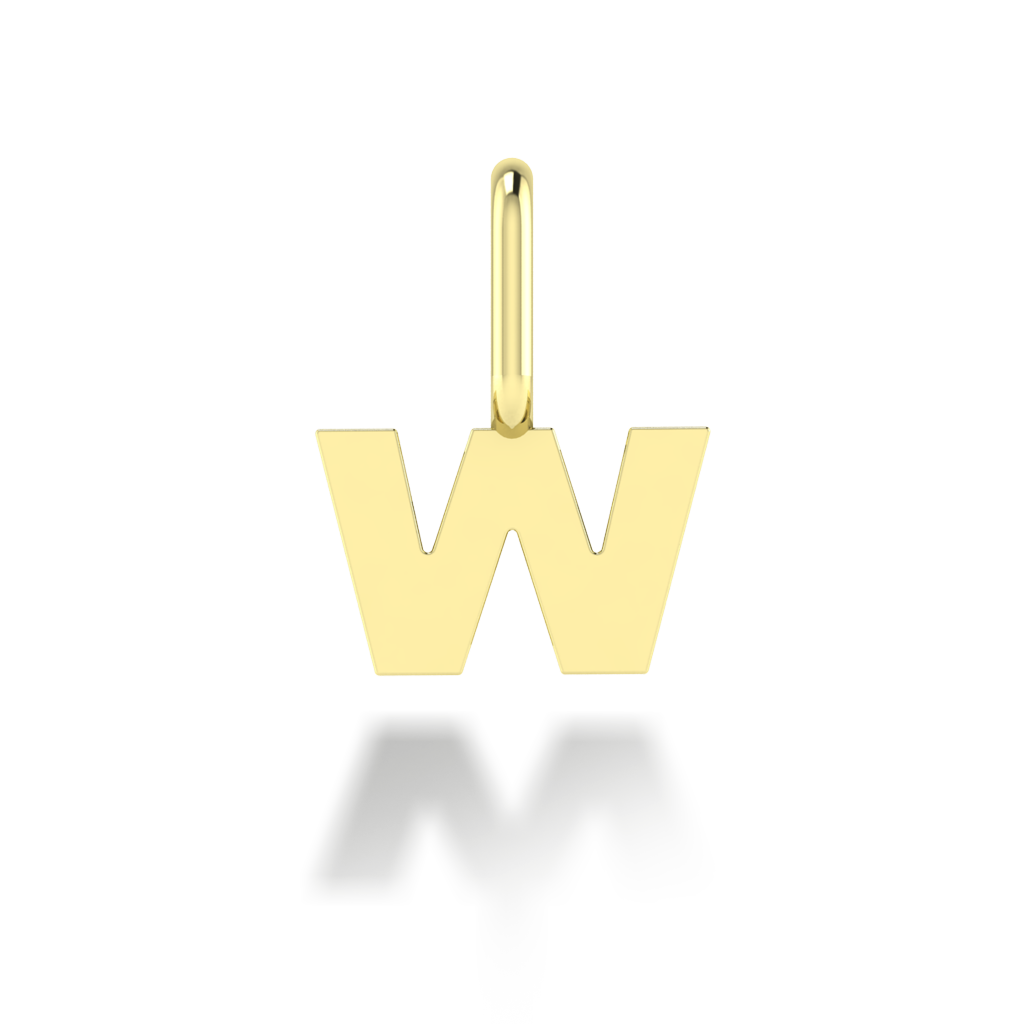 "W" arany betű medál (kő nélkül vagy kővel)